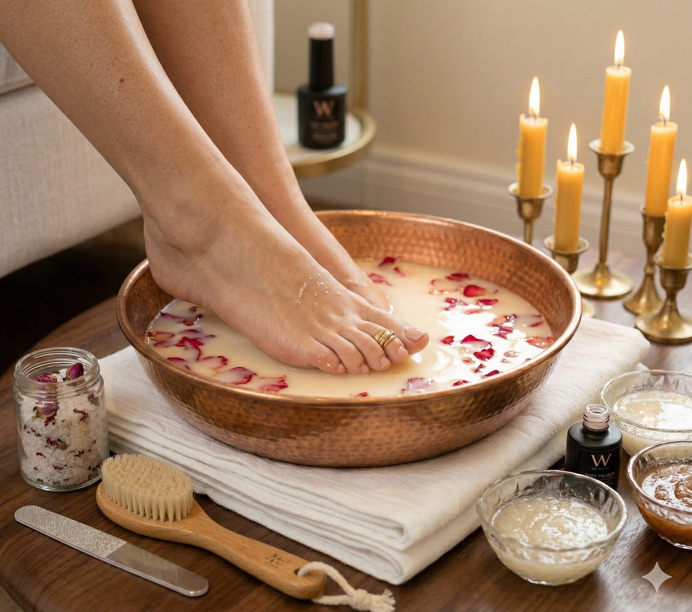 SPA dos pés luxury com pétalas